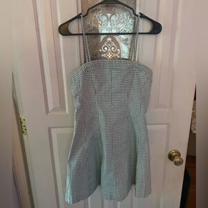 American Eagle Outfitters Checkered Strapless Mini Dress